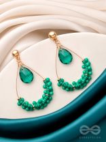 The Spring Garden- Golden Embellished Earrings