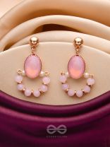 The Bubblegum Pink- Golden Embellished Earrings