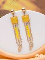 The Frosted Maple - Golden Embellished Earrings