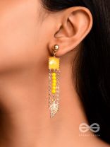 The Frosted Maple - Golden Embellished Earrings