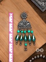 The Emerald Eden- Oxidised Embellished Earrings