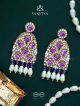 Urvya- The Beautiful Lakes- Pearls & Stones Embroidered Earrings