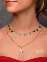 The Mystic Flutters - Golden Layered Necklace With Anti-Tarnish Coating