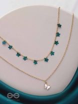 The Mystic Flutters - Golden Layered Necklace With Anti-Tarnish Coating