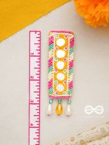 Bimbita- The Mirror Image- Glass Beads & Mirror Lace Embroidered Earrings