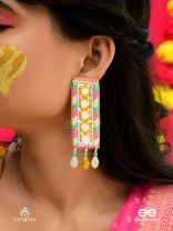 Bimbita- The Mirror Image- Glass Beads & Mirror Lace Embroidered Earrings