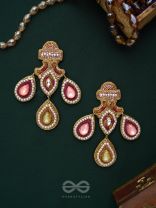 Adhiruh - The Enchanted Throne - Beads, Dabka And Stones Hand Embroidered Earrings
