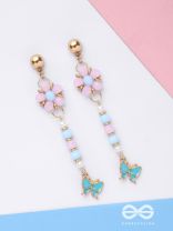 The Hovering Butterfly - Golden Embellished Earrings