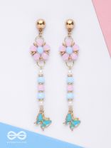 The Hovering Butterfly - Golden Embellished Earrings