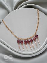 Pink It Up - Golden Embellished Necklace With Anti-Tarnish Coating 