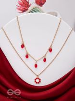 The Scarlet Sun- Golden Embellished Necklace With Anti-Tarnish Coating 