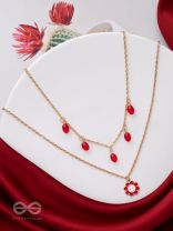 The Scarlet Sun- Golden Embellished Necklace With Anti-Tarnish Coating 
