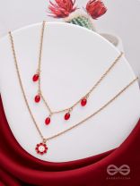 The Scarlet Sun- Golden Embellished Necklace With Anti-Tarnish Coating 