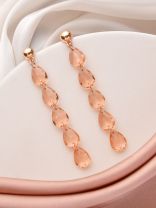 The Rose-Tinted Rains - Golden Embellished Earrings