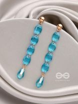 The Sapphire Seduction- Golden Embellished Earrings