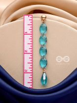 The Sapphire Seduction- Golden Embellished Earrings