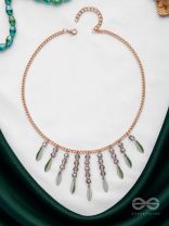 The Alluring Autumn- Golden Embellished Necklace With Anti-Tarnish Coating 