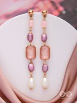 The Pastel Pops- Golden Pearl Earrings (Purple & Pink)