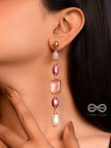 The Pastel Pops- Golden Pearl Earrings (Purple & Pink)