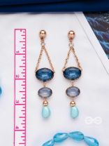 The Midnight Mirage- Golden Embellished Earrings