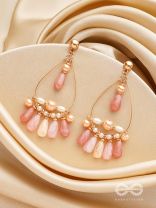 The Rose Shower- Golden Embellished Earrings