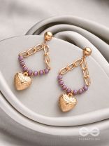 The Lilac Love- Golden Embellished Earrings