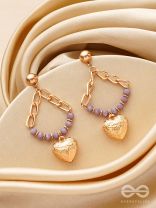 The Lilac Love- Golden Embellished Earrings
