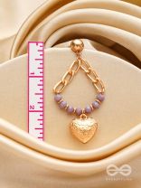The Lilac Love- Golden Embellished Earrings