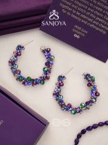 Aarksha- The Radiant Constellation- Glass Beads Embroidered Earrings