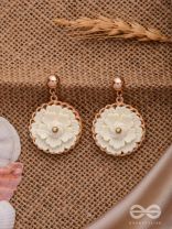 The White Dahlia- Golden Embellished Earrings