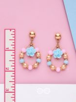 The Rose Wreath- Golden Embellished Earrings