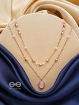 The Pink Pizzazz- Golden Embellished Layered Necklace With Anti-Tarnish Coating