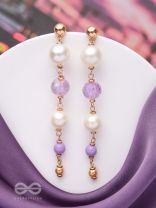 The Orchid Blossoms- Golden Pearl Earrings