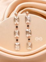 The Charcoal Charm- Golden Embellished Earrings