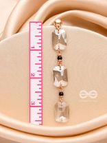 The Charcoal Charm- Golden Embellished Earrings