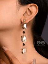 The Charcoal Charm- Golden Embellished Earrings