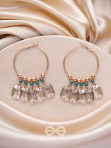 The Ebony Enchantment- Golden Embellished Earrings