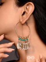 The Ebony Enchantment- Golden Embellished Earrings