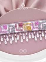 Karmuka - The Jazzy Rainbow - Resham, Beads And Glass Drops Hand Embroidered Choker Neckpiece