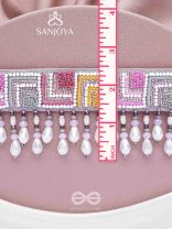 Karmuka - The Jazzy Rainbow - Resham, Beads And Glass Drops Hand Embroidered Choker Neckpiece