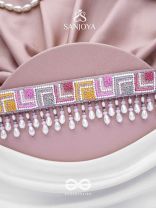 Karmuka - The Jazzy Rainbow - Resham, Beads And Glass Drops Hand Embroidered Choker Neckpiece