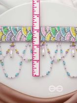 Paatalya - The Flower Meadow - Sequins, Beads And Glass Drops Hand Embroidered Choker Necpiece