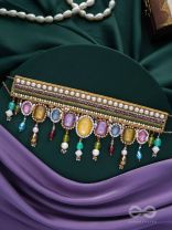 Shikhina- The Bright Lamps- Stones, Sequins & Beads Embroidered Choker Necklace