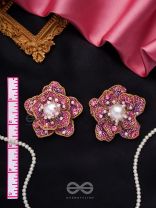 Taarana- The Pink Rose- Pearls, Stones & Beads Embroidered Earrings