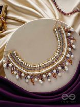 Vaidurya- Studded with Gems- Pearls, Beads & Sequins Embroidered Necklace