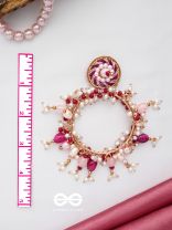 Ardramani - The Fiery Embers - Dabka And Glass Beads Hand Embroidered Earrings