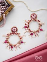 Ardramani - The Fiery Embers - Dabka And Glass Beads Hand Embroidered Earrings