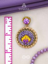 PARIJATA - THE CELESTIAL FLOWER - RESHAM AND STONE EMBROIDERED EARRINGS