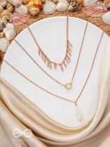 The Reality Stone -  Golden Layered Necklace  With Anti-Tarnish Coating 