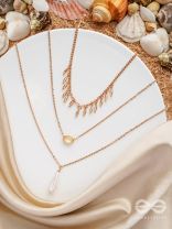 The Reality Stone -  Golden Layered Necklace  With Anti-Tarnish Coating 